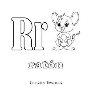 Coloring page of R for mouse