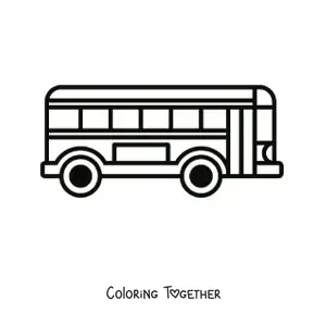 Coloring page of a long bus