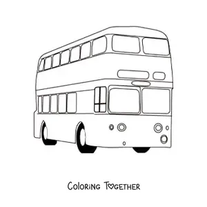 Coloring page of a double-decker bus