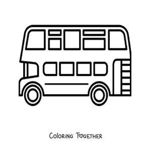 Coloring page of the side of a double-decker bus