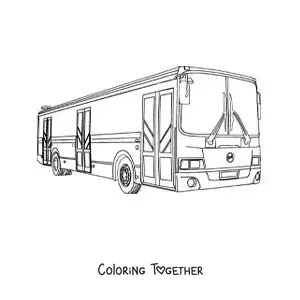 Coloring page of a passenger bus