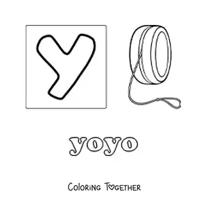 Coloring page of Y for yoyo