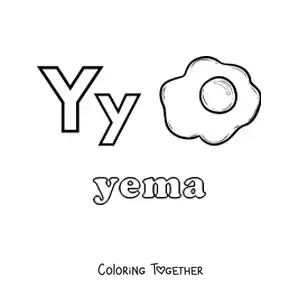 Coloring page of Y for egg yolk