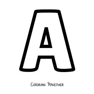 Coloring page of the uppercase letter A