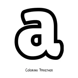Coloring page of the lowercase letter A