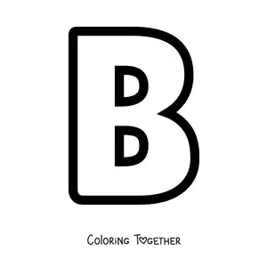 Coloring page of the uppercase letter B
