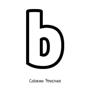 Coloring page of the lowercase letter B