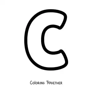 Coloring page of the uppercase letter C