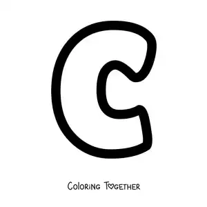 Coloring page of the lowercase letter C