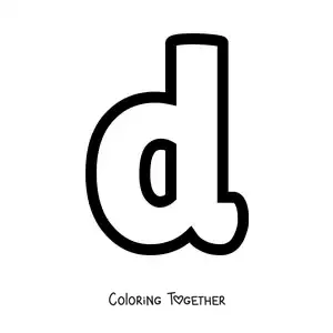 Coloring page of the lowercase letter D