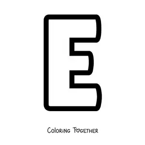 Coloring page of the uppercase letter E