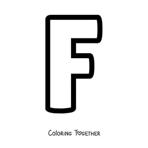 Coloring page of the uppercase letter F
