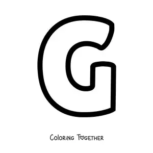 Coloring page of the uppercase letter G