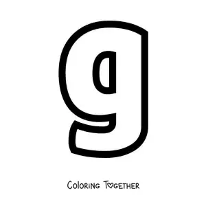 Coloring page of the lowercase letter G