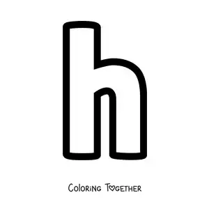 Coloring page of the lowercase letter H