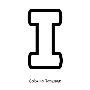 Coloring page of the uppercase letter I