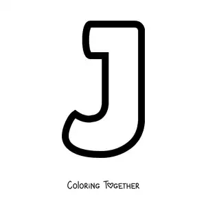 Coloring page of the uppercase letter J