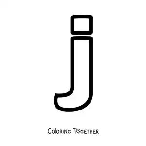 Coloring page of the lowercase letter J