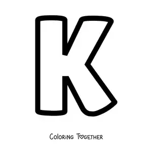 Coloring page of the uppercase letter K