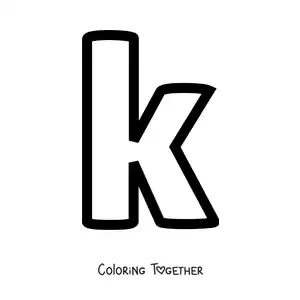 Coloring page of the lowercase letter K