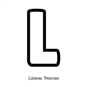 Coloring page of the uppercase letter L