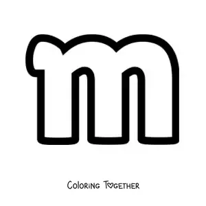 Coloring page of the lowercase letter M