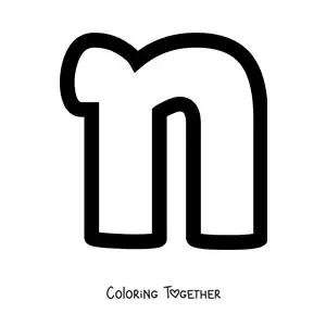 Coloring page of the lowercase letter N