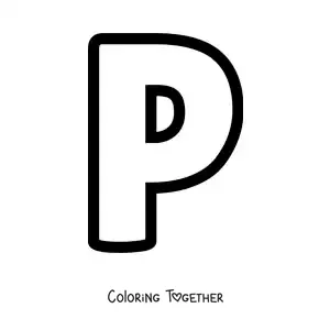 Coloring page of the uppercase letter P