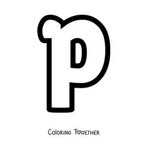 Coloring page of the lowercase letter P