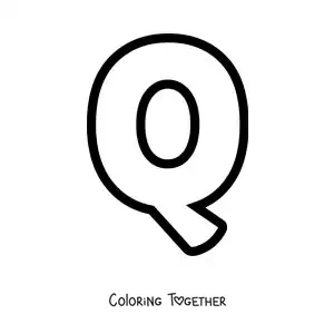 Coloring page of the uppercase letter Q