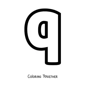 Coloring page of the lowercase letter Q