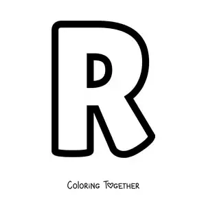 Coloring page of the uppercase letter R