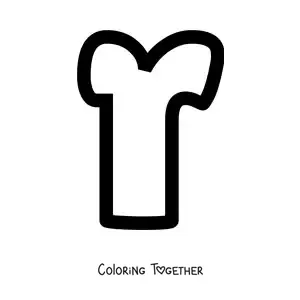 Coloring page of the lowercase letter R