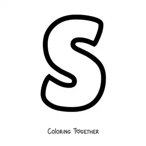 Coloring page of the uppercase letter S