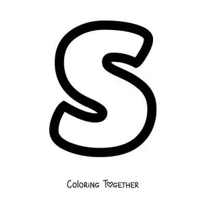 Coloring page of the lowercase letter S