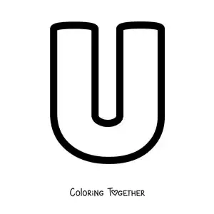 Coloring page of the uppercase letter U