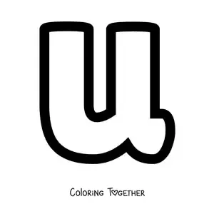 Coloring page of the lowercase letter U