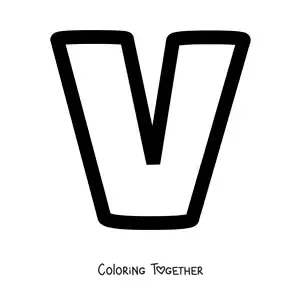 Coloring page of the lowercase letter V