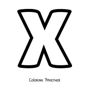 Coloring page of the uppercase letter X