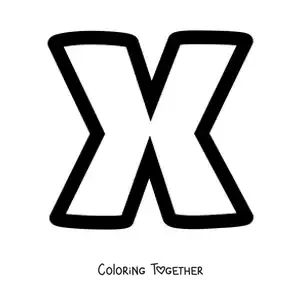 Coloring page of the lowercase letter X