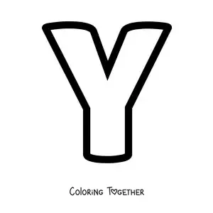 Coloring page of the uppercase letter Y