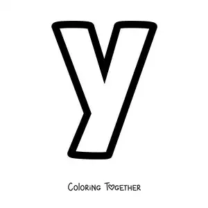 Coloring page of the lowercase letter Y
