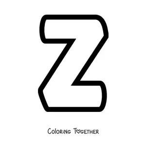 Coloring page of the uppercase letter Z