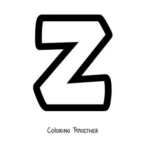 Coloring page of the lowercase letter Z