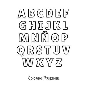 Coloring page of the alphabet