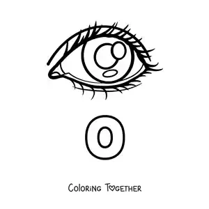 Coloring page of the letter O for ojo (eye)
