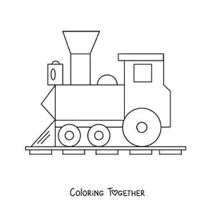 Coloring page of a simple locomotive