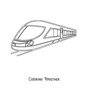 Coloring page of a bullet train