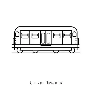 Coloring page of a modern train car