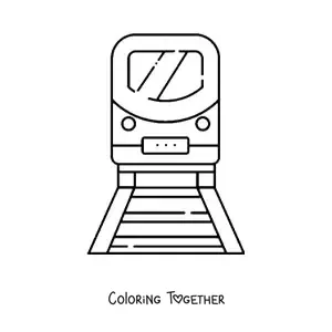 Coloring page of the front view of a train